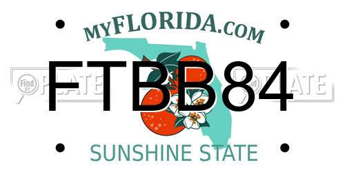 FTBB84 Florida License Plate