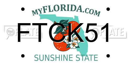 FTCK51 Florida License Plate