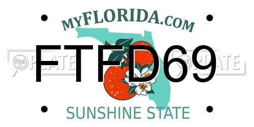 FTFD69 Florida License Plate