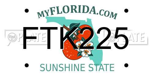 FTK225 Florida License Plate