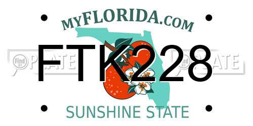 FTK228 Florida License Plate