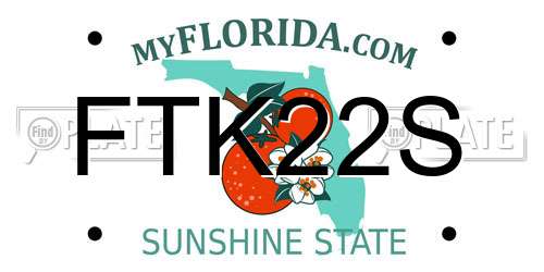 FTK22S Florida License Plate