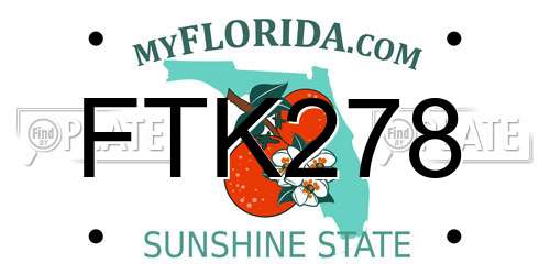 FTK278 Florida License Plate