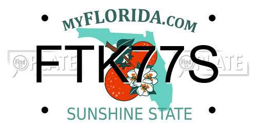 FTK77S Florida License Plate