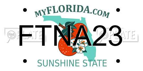 FTNA23 Florida License Plate