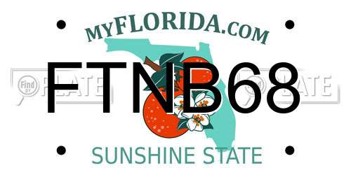 FTNB68 Florida License Plate