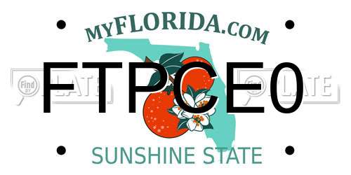 FTPCE0 Florida License Plate