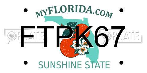 FTPK67 Florida License Plate