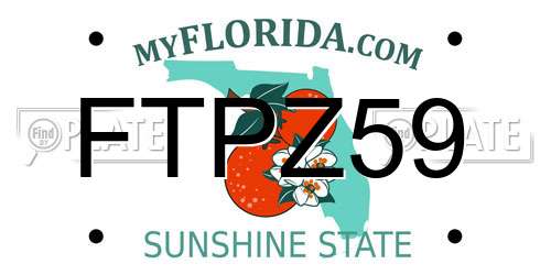 FTPZ59 Florida License Plate