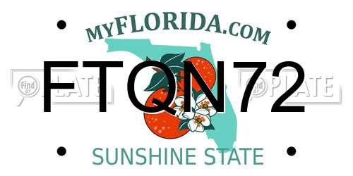 FTQN72 Florida License Plate