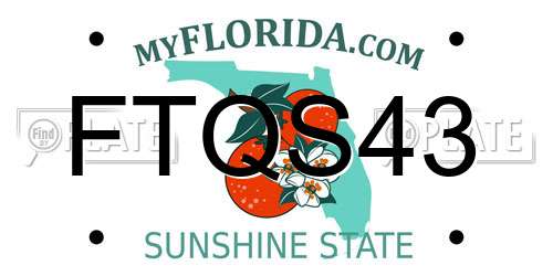 FTQS43 Florida License Plate