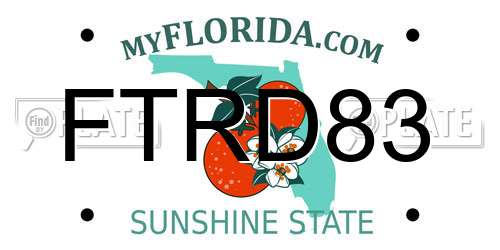 FTRD83 Florida License Plate