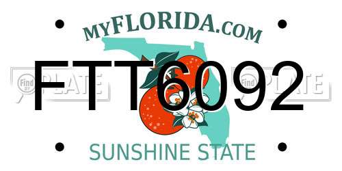 FTT6092 Florida License Plate