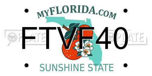 FTVF40 Florida License Plate