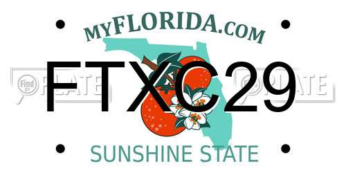 FTXC29 Florida License Plate