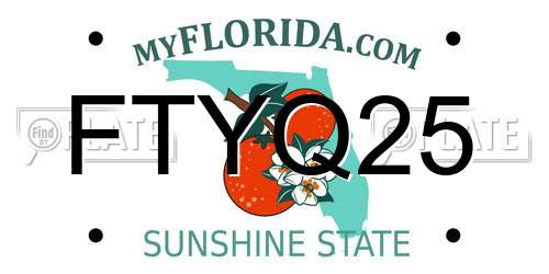 FTYQ25 Florida License Plate