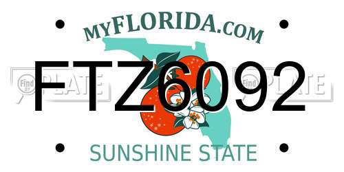 FTZ6092 Florida License Plate