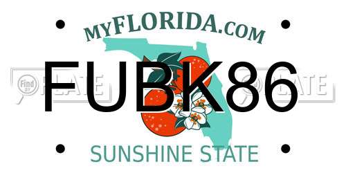FUBK86 Florida License Plate