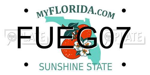 FUEG07 Florida License Plate