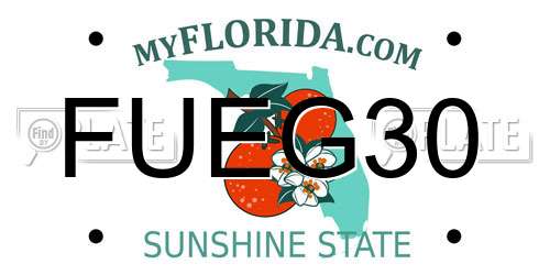 FUEG30 Florida License Plate