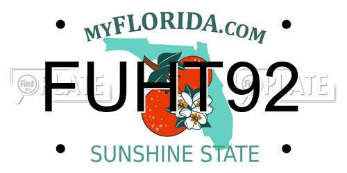 FUHT92 Florida License Plate