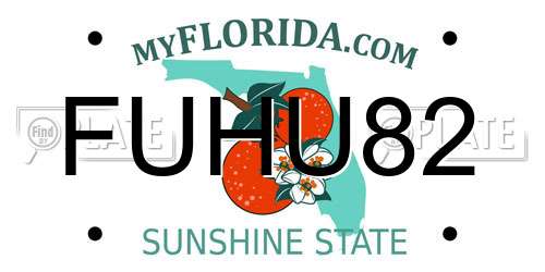 FUHU82 Florida License Plate