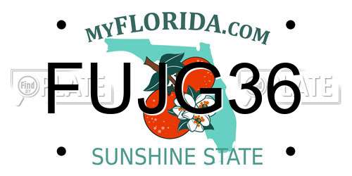 FUJG36 Florida License Plate
