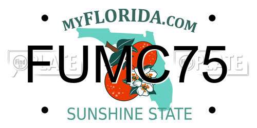 FUMC75 Florida License Plate