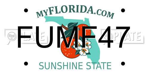FUMF47 Florida License Plate
