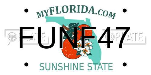 FUNF47 Florida License Plate