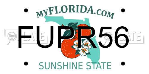 FUPR56 Florida License Plate