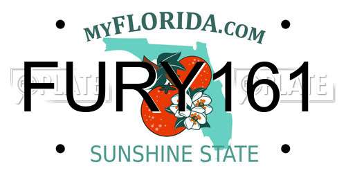 FURY161 Florida License Plate