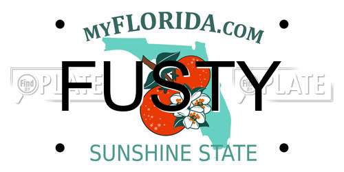 FUSTY Florida License Plate