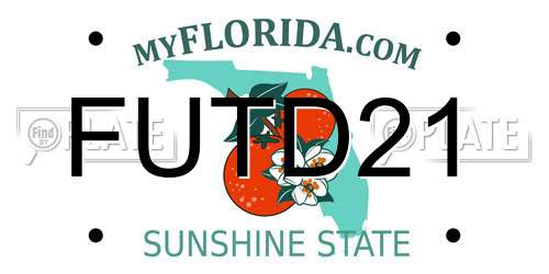 FUTD21 Florida License Plate