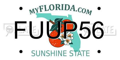 FUUP56 Florida License Plate