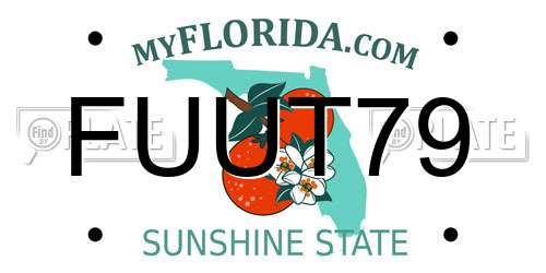 FUUT79 Florida License Plate