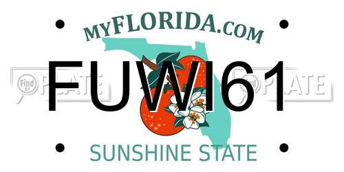FUWI61 Florida License Plate