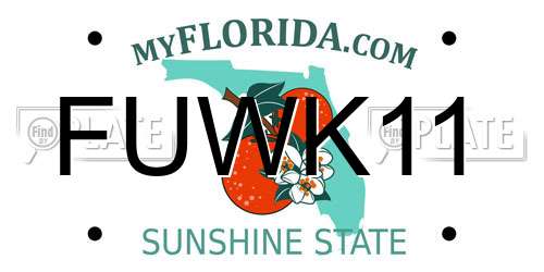 FUWK11 Florida License Plate