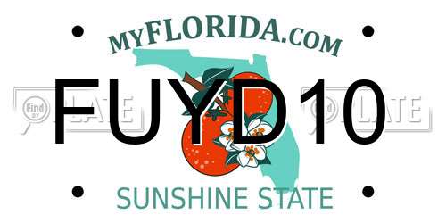 FUYD10 Florida License Plate