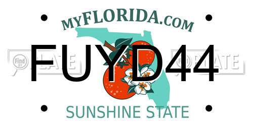 FUYD44 Florida License Plate