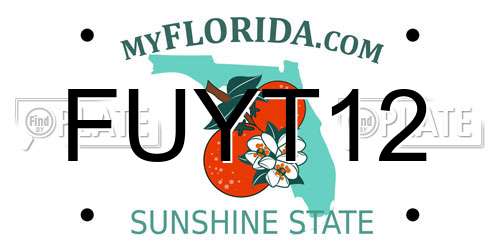 FUYT12 Florida License Plate