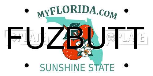 FUZBUTT Florida License Plate