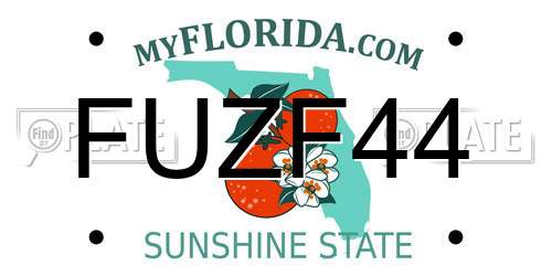 FUZF44 Florida License Plate