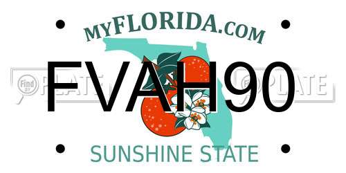 FVAH90 Florida License Plate