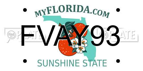 FVAY93 Florida License Plate