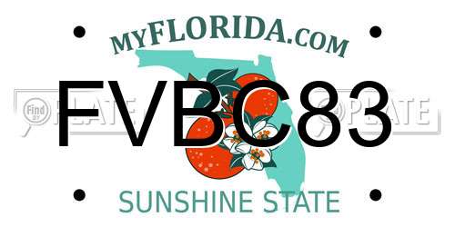 FVBC83 Florida License Plate