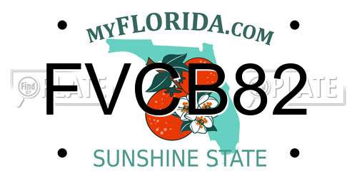 FVCB82 Florida License Plate