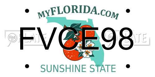 FVCE98 Florida License Plate