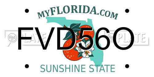FVD56O Florida License Plate