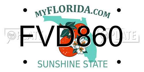 FVD860 Florida License Plate
